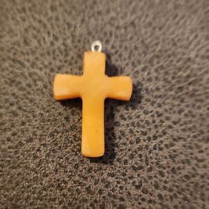 Genuine Amber Cross Pendant Vintage